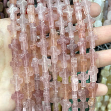 10X14MM Natural Stone Cross Shape Agates Quartz Turquoises Spacer Beads For Jewelry Making DIY Bracelet Necklace Accessories