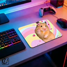 Funny Office Hamster Team Mouse Pad HYBXX Coding Hamster Selfie Desk Mat, Non-Slip Gaming Mouse Pad for Developer Office Decor