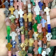 10X14MM Natural Stone Cross Shape Agates Quartz Turquoises Spacer Beads For Jewelry Making DIY Bracelet Necklace Accessories