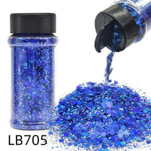 Silver Holographic - Craft Nail Glitter - 2oz Glitter Mix Chunky Glitter Bulk Colors in Shaker, Nail Glitter Decoration