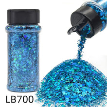 Silver Holographic - Craft Nail Glitter - 2oz Glitter Mix Chunky Glitter Bulk Colors in Shaker, Nail Glitter Decoration