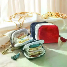 Jewelry Storage Bag With Tassel Pendant Multi Layer Lining Ring Necklace Packaging Large Capacity Travel Bracelet Storage Pouch