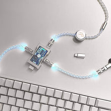 15cm/130cm C-C/USB-C Single Crystal Copper Keyboard Cable Supports 8K Magnetic Controllable Lights for HM Hub Computer Keyboard