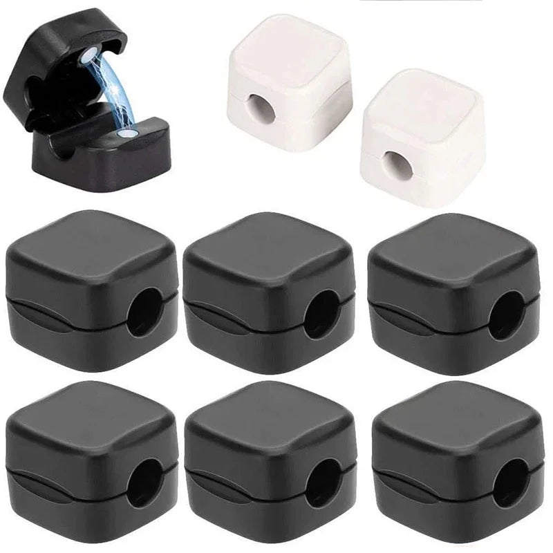 6Pcs Magnetic Cable Clips Cord Organizer Desktop Cable Management Accessories Self-adhesive USB Charging Line Holder For Office