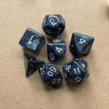 7PCS New Starry Glitter DND Dice Set, D4/D6/D8/D10/D12/D20 Polyhedral RPG Dice for Tabletop Games, Board Game Accessories