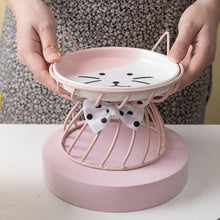 Pet Accessories With Stand Ceramic Cat Bowl Non-Slip Large Capacity Dog Water Bowl Cartoon Pet Feeder Pet Drinking