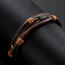 Bracelet Men's Genuine Cowhide Hemp Rope Stainless Steel Alloy Bracelet Fashionable Vintage Bracelet Factory Direct Sales