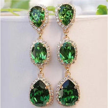 2026 New Style Fashion Green Crystal Pendant Earrings for Women's Engagement Party Accessories with Noble  Unique Jewelry
