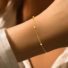 925 Sterling Silver Bright Round Golden Bead Bracelet For Women Anniversary Party Fashion High Quality Fine Jewelry Gifts