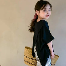 Girls T-shirt Children's Fashion T-shirt 2025 Summer New Style Back Fork Design T-shirt Baby Fashion Casual Short Sleeve Top