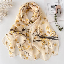Pretty Flower Women Foulard Elegant Chiffon Georgette Bandana Scarf Summer Beach Sun Protection Thin Breathable