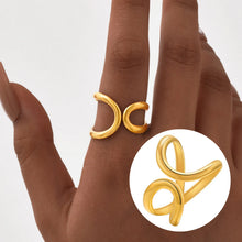 Waterproof Stainless Steel Open Rings Resize For Women, Adjustable Irregular Geometric Minimalist Ring Birthday Gifts