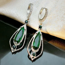 2026 New Style Fashion Green Crystal Pendant Earrings for Women's Engagement Party Accessories with Noble  Unique Jewelry