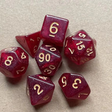 7PCS New Starry Glitter DND Dice Set, D4/D6/D8/D10/D12/D20 Polyhedral RPG Dice for Tabletop Games, Board Game Accessories