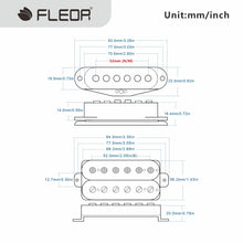 FLEOR HSS Alnico 5 Guitar Pickups Set Humbucker + Single Coil Pickup Staggered for SSH ST Guitar Parts