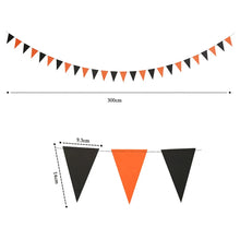 3M Halloween Black Orange Fabric Bunting Pennant Flags Banner Garland Home Halloween Party DIY Decoration